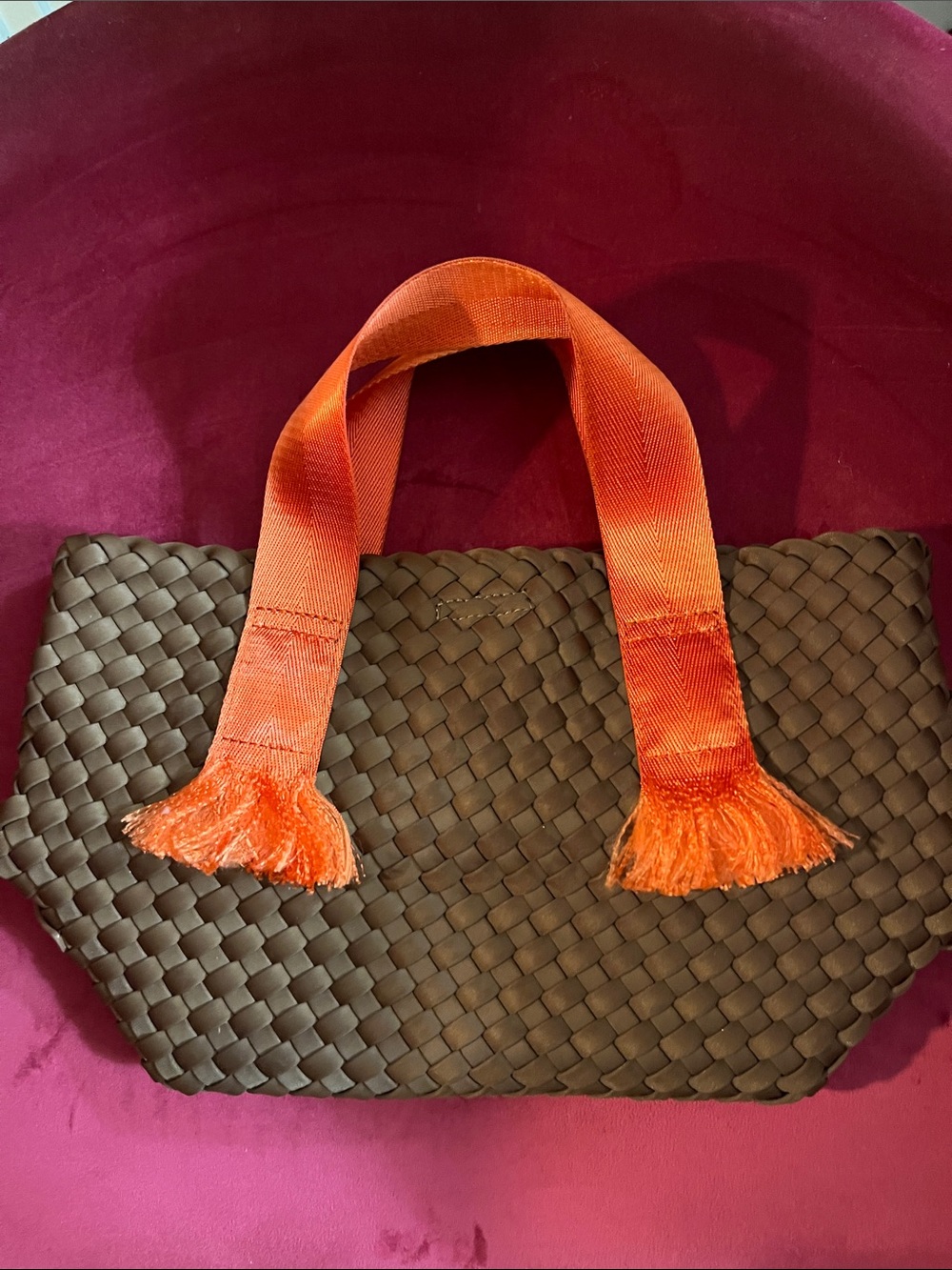 Ah-dorned Lily Woven Neoprene Convertible Crossbody Brown Tote Woven
